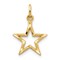 10K White Gold Star Charm Celestial Pendant Jewelry 20mm x 11mm